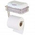 mDesign Wall Mount Toilet Tissue Paper Roll Holder and Dispenser with Storage Shelf for Bathroom Storage - Wall Mount  Holds and Dispenses One Roll - Pack of 2  Durable Metal in Satin - B07C8MXG52
